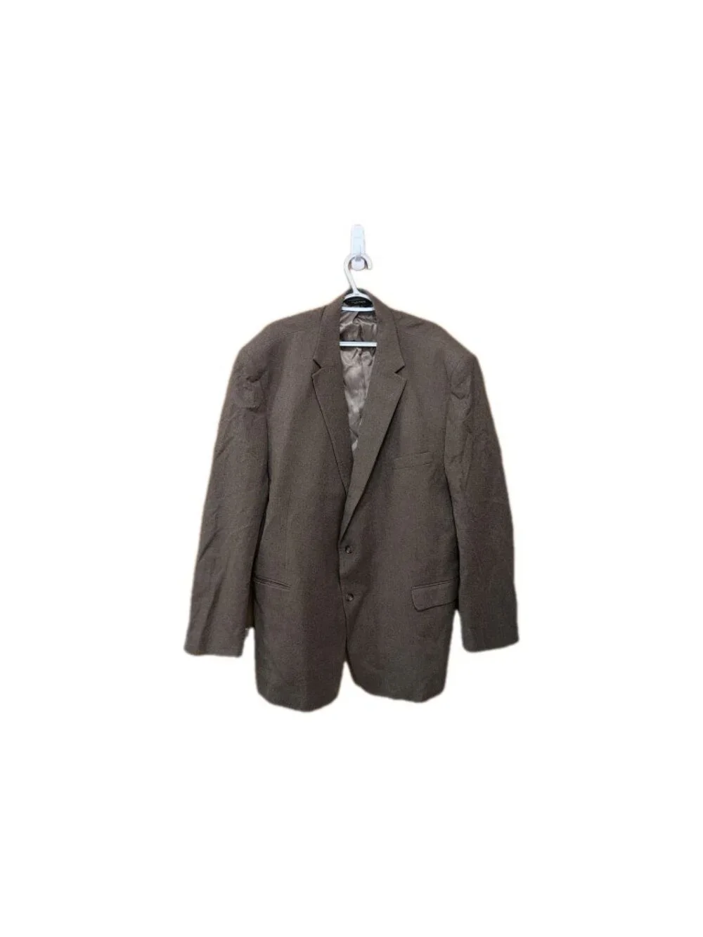 Jos A Bank Suit Jacket 56L Brown Solid 100% Wool Two Button Blazer Sport Coat